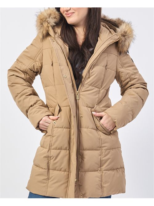Yes Zee long quilted jacket with hood YES ZEE | O004-NT000203